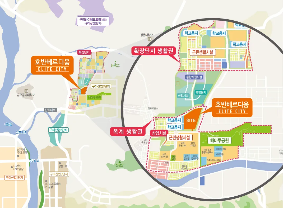 구미 호반베르디움 엘리트시티 입지환경